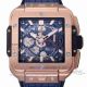 AAA replica BBF factory Hublot Big Bang square hollow rose gold case rubber strap watch (2)_th.jpg